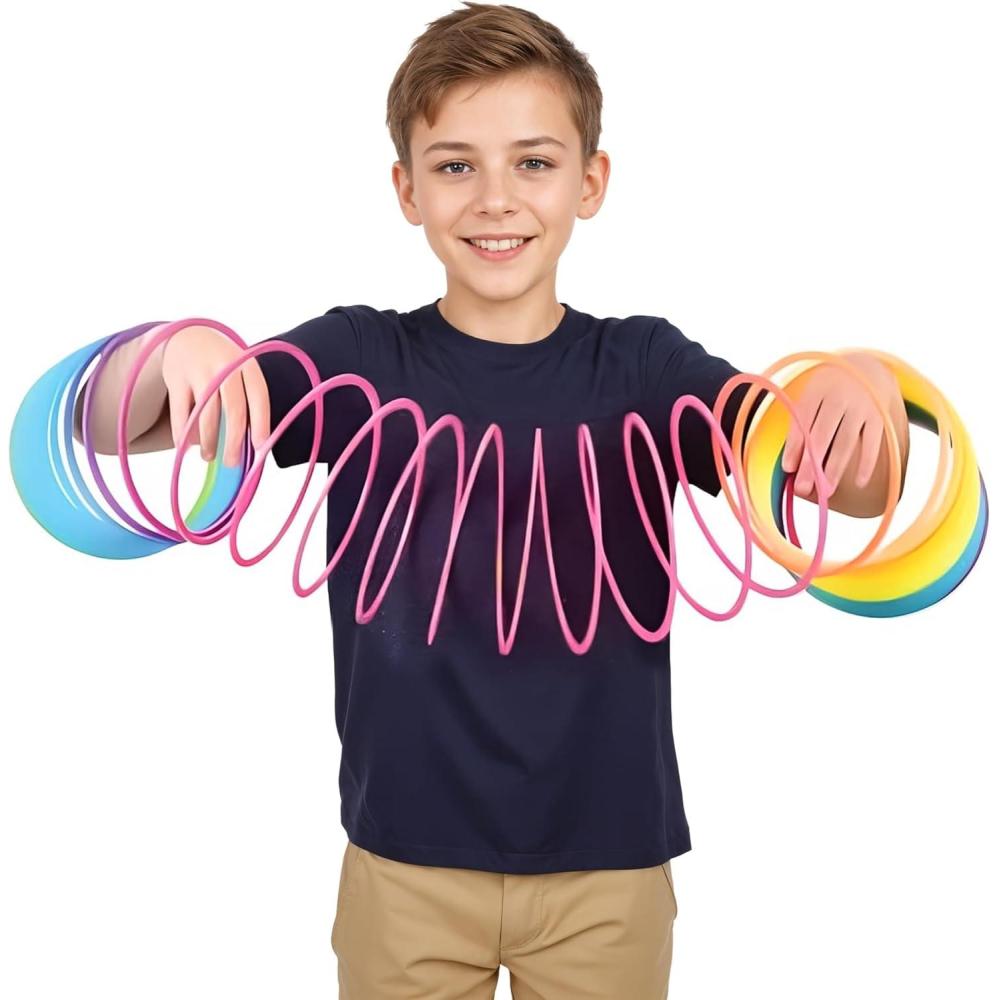 image:imageLiberty Imports 6 Jumbo Rainbow Coil Spring Giant Classic Novelty Toy Big Fun Large Magic Walking Magic Spring for Fidget and Stress Relief Great Gift for Kids Adults RoundRound