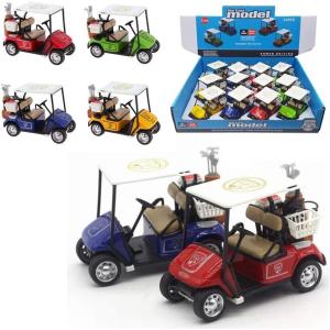 Box of 12 Mini Golf Carts Replicas, 4″ Diecast Alloy Metal Pullback Action 1:32 Scale Model Toy Golfcart Vehicle for Table Golf Decor Golf Party Decorations