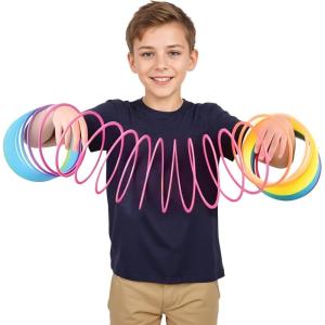 Liberty Imports 6″ Jumbo Rainbow Coil Spring – Giant Classic Novelty Toy, Big Fun Large Magic Walking Magic Spring for Fidget and Stress Relief – Great Gift for Kids, Adults (Round)(Round)