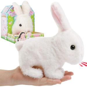 Liberty Imports Plush Bunny Rabbit Pet Electronic Toy – Walking, Hopping, Wiggle Ears, Twitch Nose, Sounds for Kids