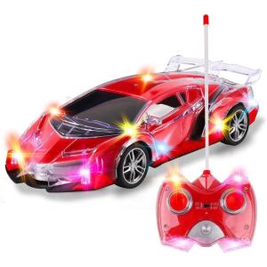 Light Up RC Remote Control Racing Car – 1:20 Scale Radio Control Sports Car with Flashing LED Lights – Ideal Gift Toy for Kids