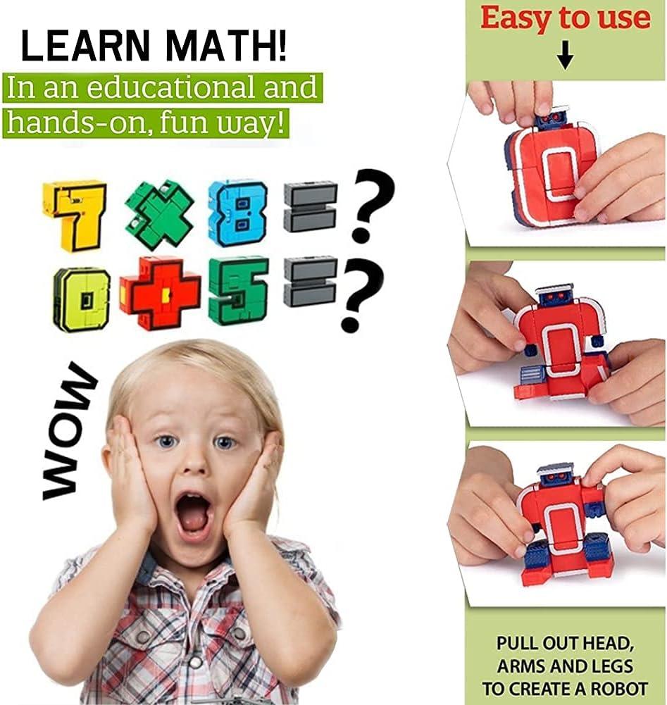 image:imageLiberty Imports 15 PCS Number Robots Transforming Toys Set Math Counting Numerical Transform Robot Figures Educational STEM Learning Bots for Kids