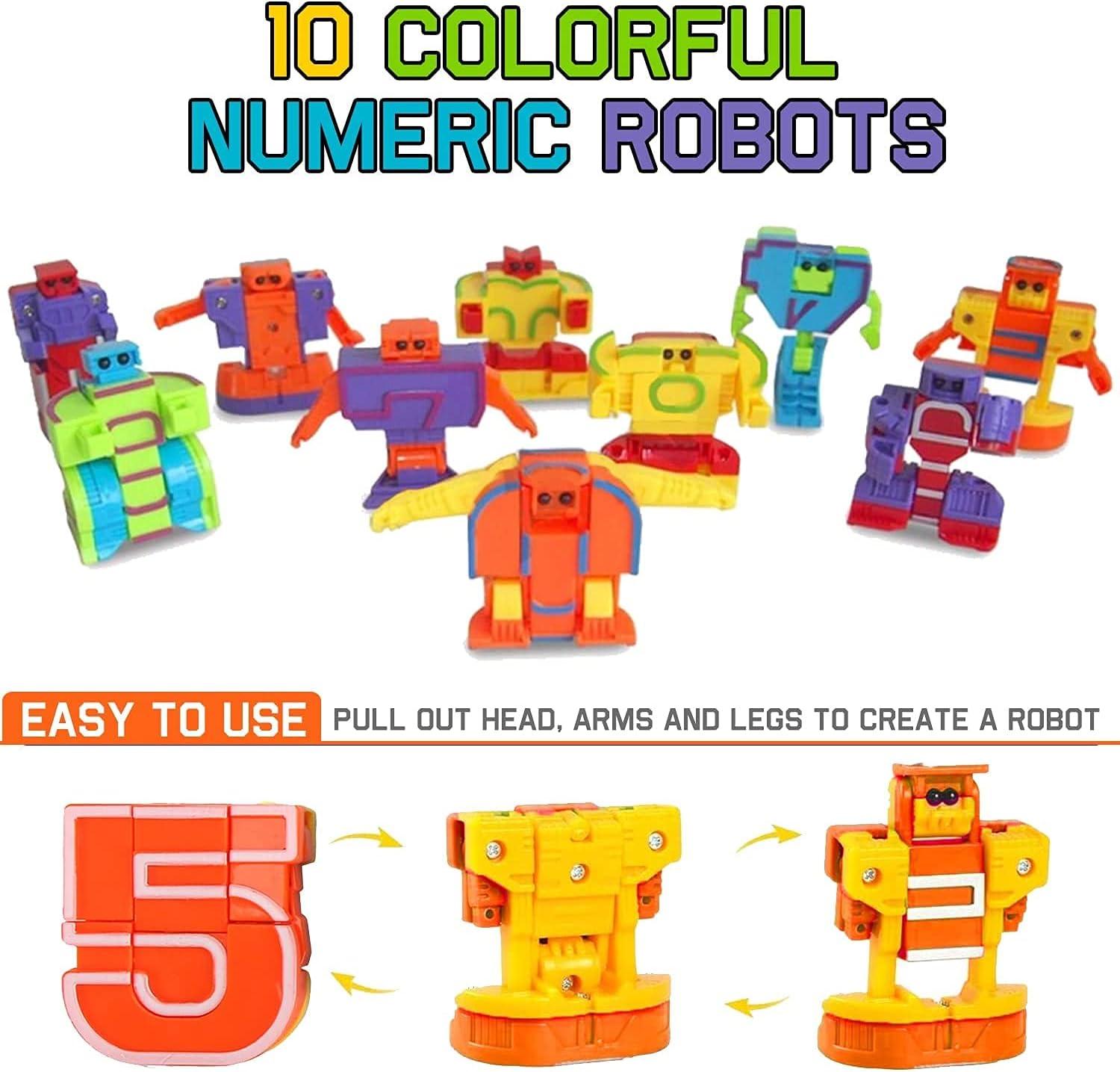 image:imageLiberty Imports 15 PCS Number Robots Transforming Toys Set Math Counting Numerical Transform Robot Figures Educational STEM Learning Bots for Kids