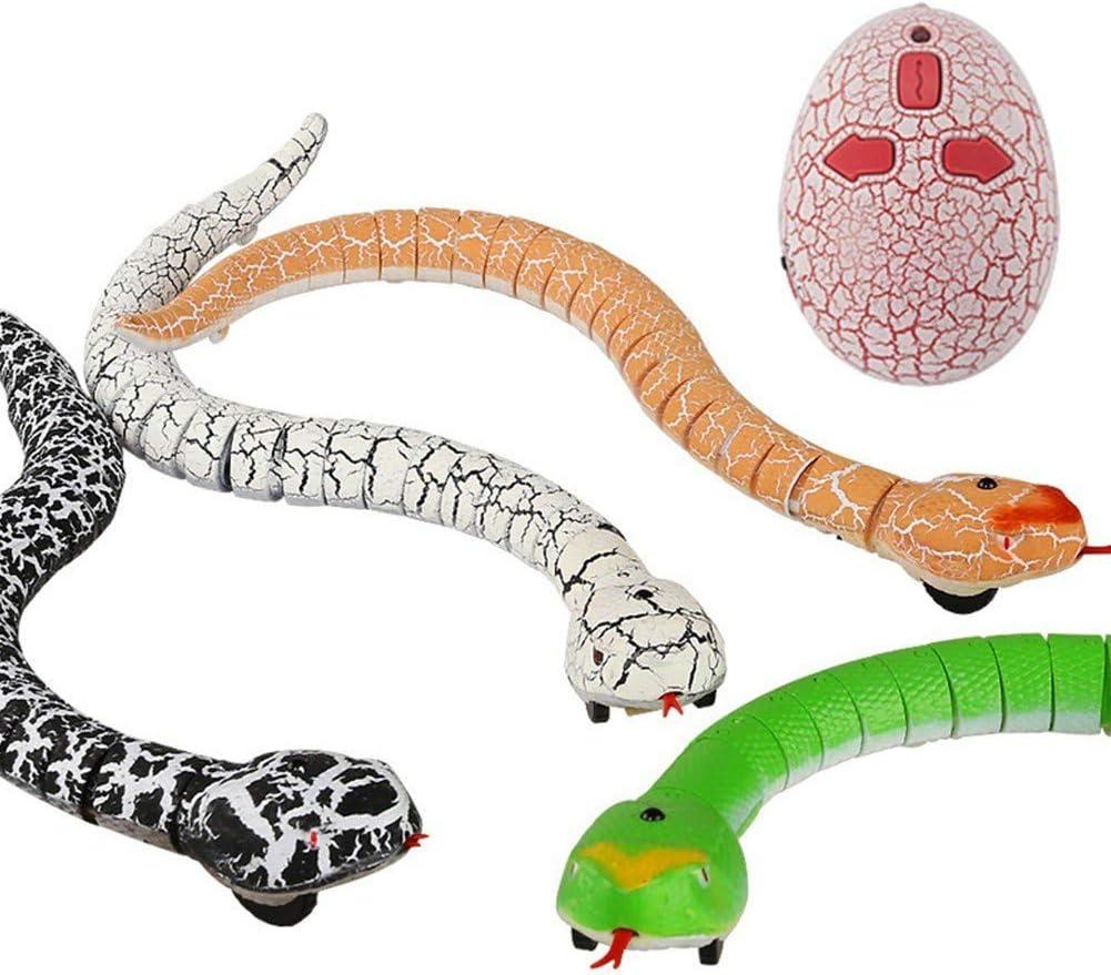 image:imageLiberty Imports 16 Inch Remote Control Rattle Snake Toy Realistic Reptile Robot with Egg Shaped Infrared Receiver RC Snake Prank Toy Ideal Gift for Kids or for Adults WhiteWhite