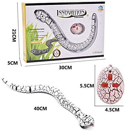 image:imageLiberty Imports 16 Inch Remote Control Rattle Snake Toy Realistic Reptile Robot with Egg Shaped Infrared Receiver RC Snake Prank Toy Ideal Gift for Kids or for Adults WhiteWhite