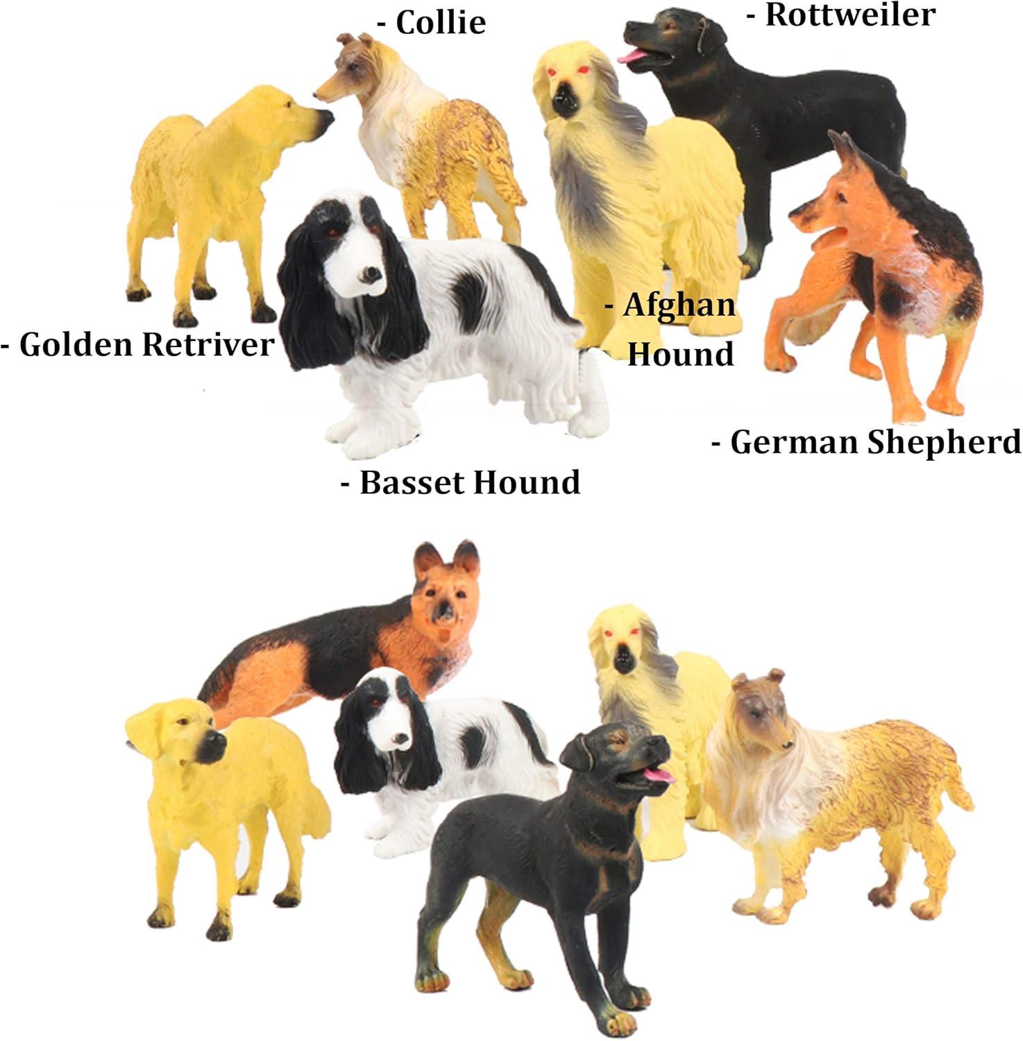 image:imageLiberty Imports 18 PCS Large Dog Figurines Playset 4 Toy Pet Puppy Realistic Play Figures Canine Bulk Animal Variety Cake Toppers Party Favors for Kids