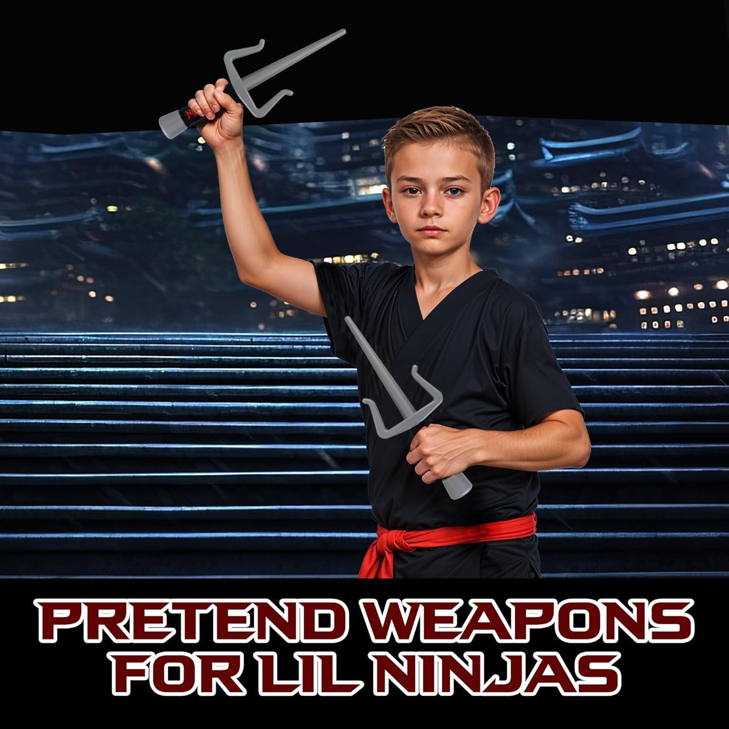 image:imageLiberty Imports 2 PCS Plastic Toy Ninja Sai Weapons for Kids Pretend Play Costume Accessories Children Imaginative Play and Cosplay