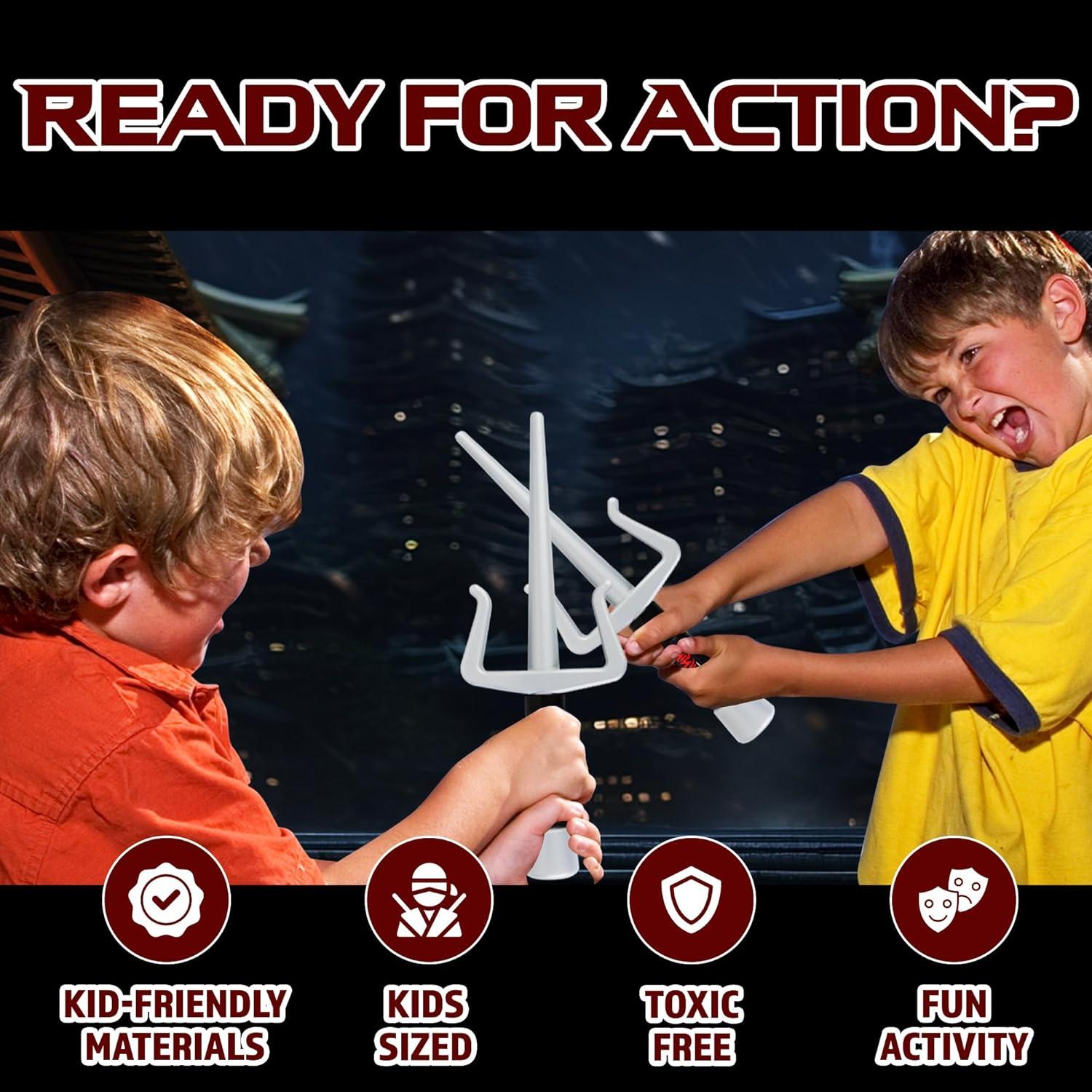 image:imageLiberty Imports 2 PCS Plastic Toy Ninja Sai Weapons for Kids Pretend Play Costume Accessories Children Imaginative Play and Cosplay
