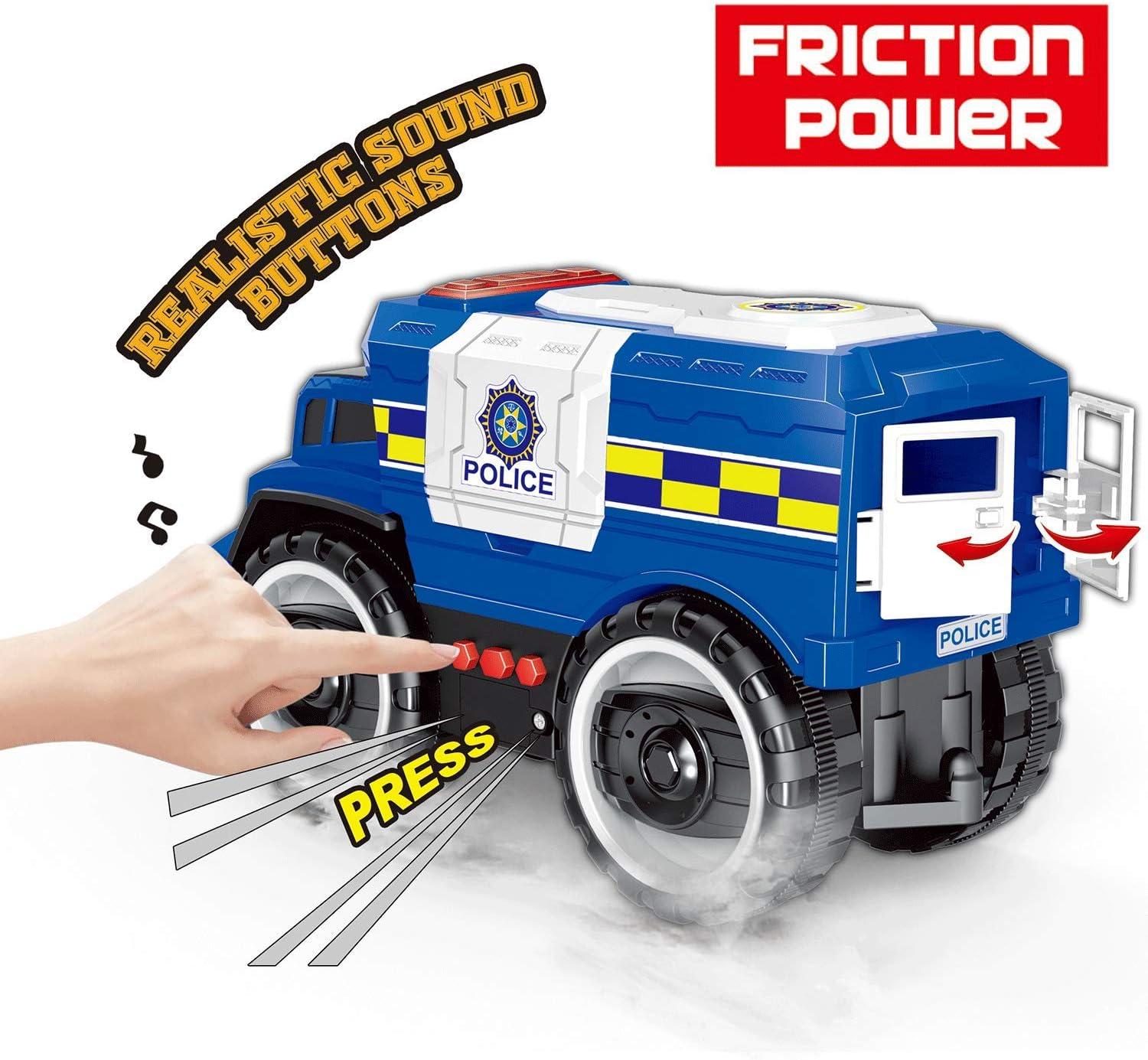 image:imageLiberty Imports Big Wheel Police Monster Truck Toy Friction Powered Police Car for Kids with Lights amp Sounds Large Wheels Opening Doors and Realistic Police Siren Effects