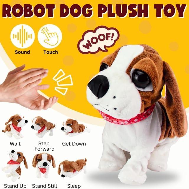 image:imageLiberty Imports Cute Interactive Puppy Dog Plush Animated Walking Barking Sitting Electronic Toy Pet with Sound and Touch Control Animal Companion for Kids