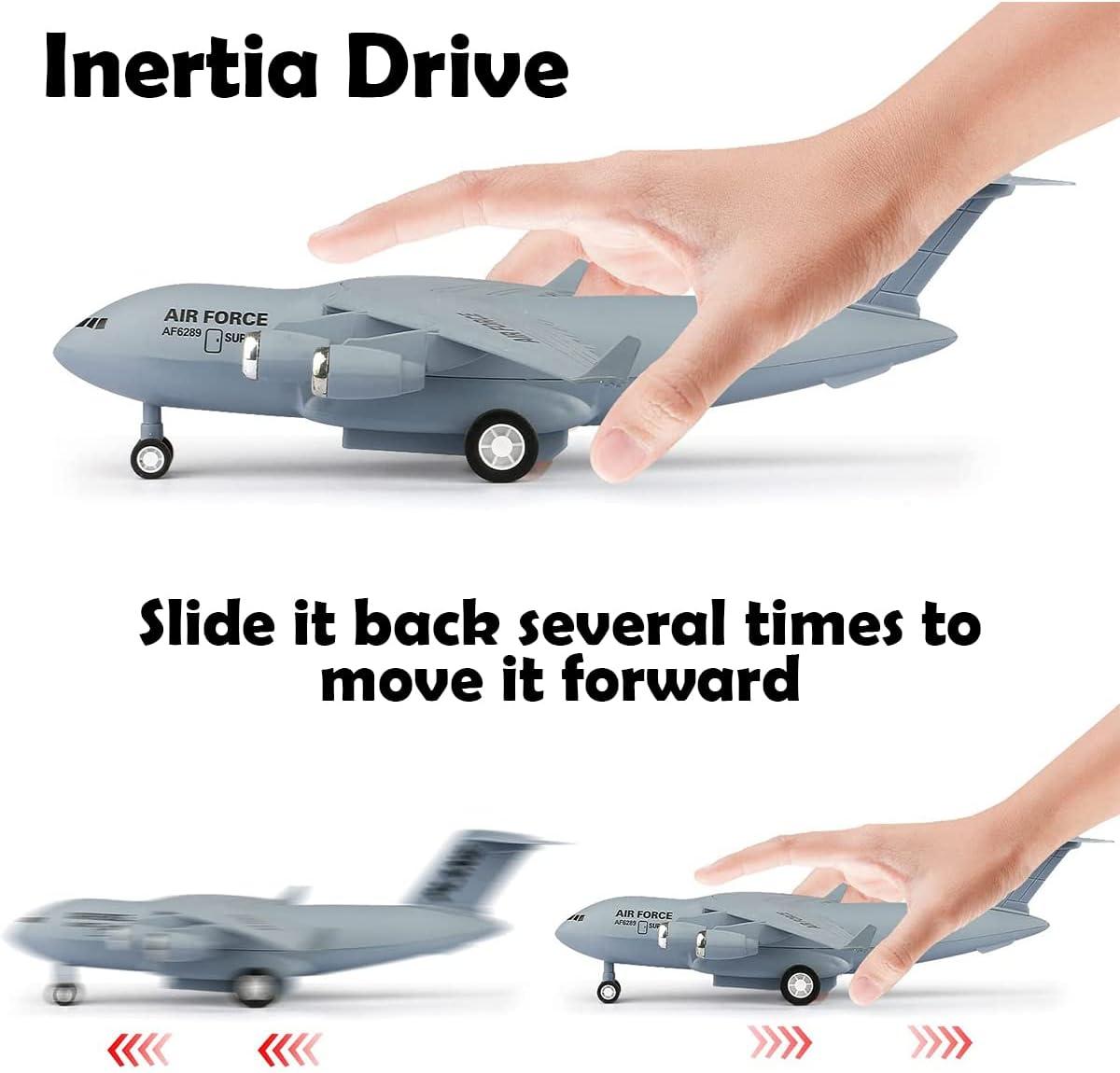 image:imageLiberty Imports Diecast Metal Military Cargo Transport Airplane 1400 Scale Alloy Model Carrier Aircraft with Pullback Action Lights and Sound
