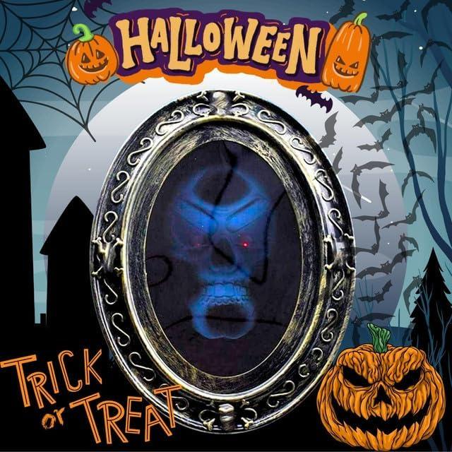 image:imageLiberty Imports Scary Motion Activated Skull Haunted Mirror with Creepy Sound and Light Horror Prop for Indoor Halloween Party Decorations