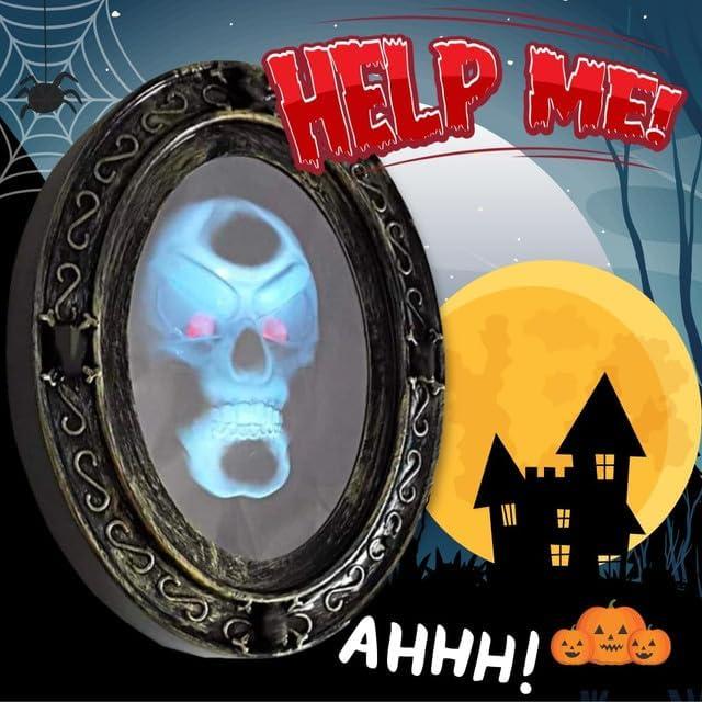 image:imageLiberty Imports Scary Motion Activated Skull Haunted Mirror with Creepy Sound and Light Horror Prop for Indoor Halloween Party Decorations