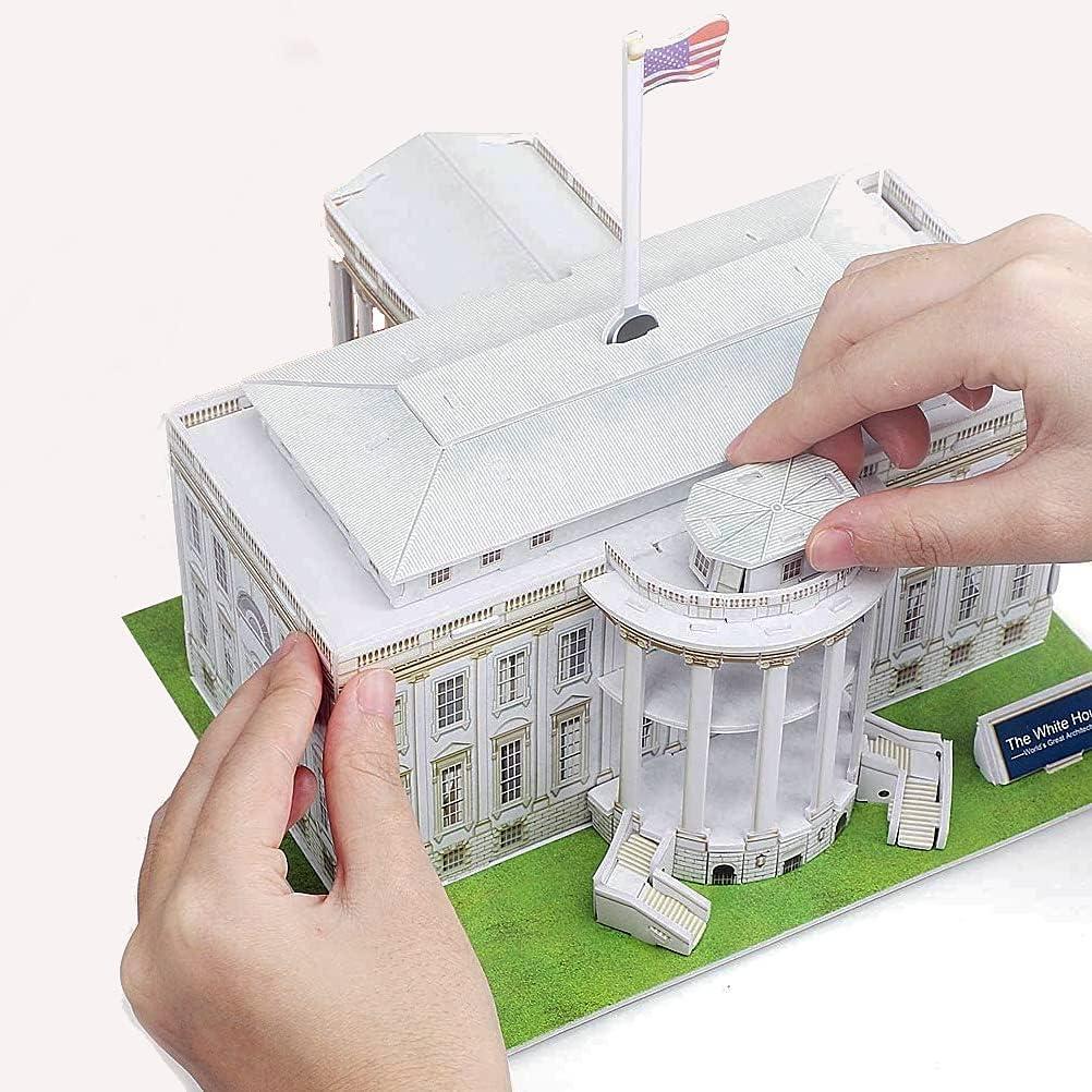 image:imageLiberty Imports The White House 3D Puzzle Architectural Puzzles for Adults and Kids Building Model DIY Kit 35 Pieces