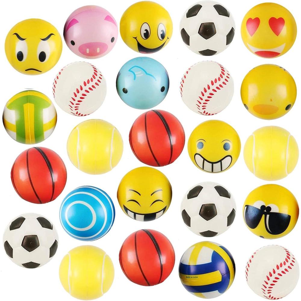 image:image24 Pack  Mini Soft Foam Squeeze Balls 25 Toy Stress Relief Bulk Educational Novelties for Kids School Classroom Party Favors Rewards Variety 25
