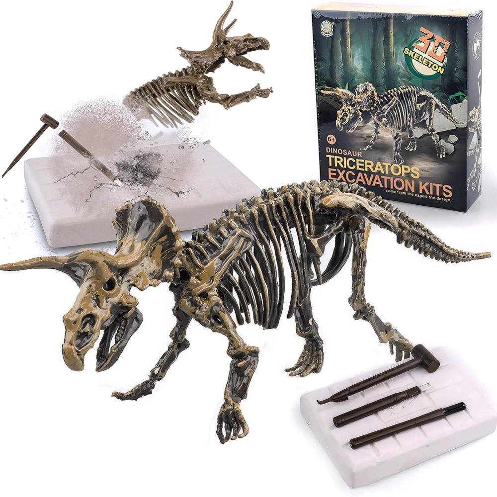 image:imageDig amp Discover Dino Triceratops Dinosaur Skeleton 3D Fossil Bones Excavation Science Educational Toy Kit for Kids ChildrenTriceratops