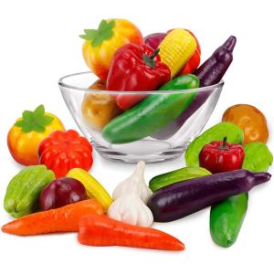 Liberty Imports 24 PCS Realistic Artificial Fake Vegetables Lifelike Decorative Foam Food Set Faux Veggies for Home, Kitchen, Decor Set Photo Props