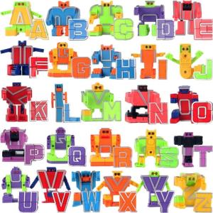 Liberty Imports Alphabet Transforming ABC Letters Robots – 26 Piece Alphabots Learning Toys for Toddlers & Preschoolers Classroom Prizes Party Favors