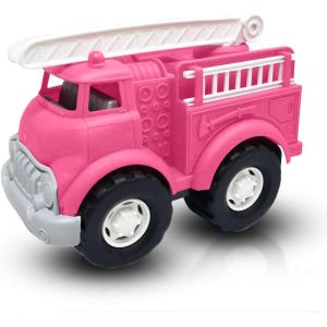 Liberty Imports Big Plastic Toy Fire Truck for Toddlers Boys and Girls | Pink Fireman Engine Vehicle with Rescue Ladders for Indoor and Outdoor Imaginative Play (Pink)
