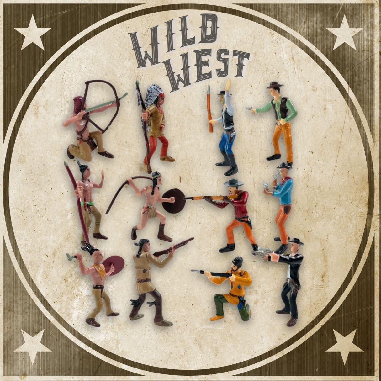image:imageLiberty Imports 12 PCS Cowboy and Indian Figures Mini Wild West and Native American Toy Figurines with Realistic Details Western Cake Toppers Party Favors for Kids