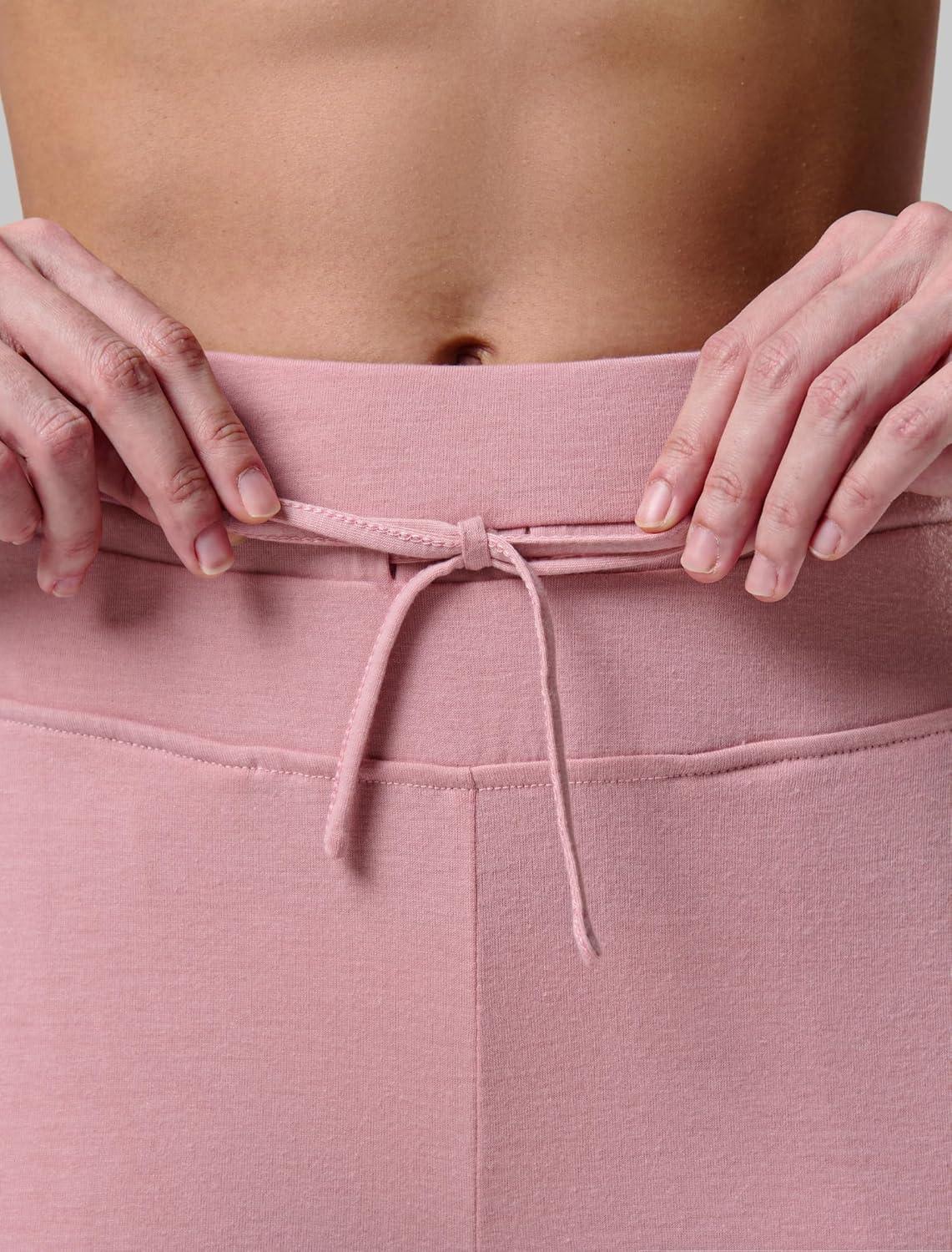 image:imageLiberty Pro Petite Womens Pajama Pants 26 Inseam Lightweight Ankle Length Wide Leg High Waisted Lounge Pants with PocketsDusty Rose