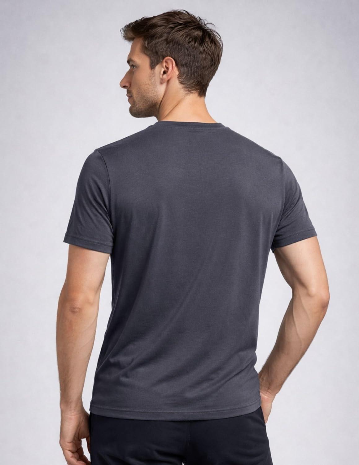 image:image3 Pack Mens Bamboo Viscose T Shirts Ultra Soft Breathable Bamboo Undershirts for Men Cooling Lounge TeesWhiteGrayNavy