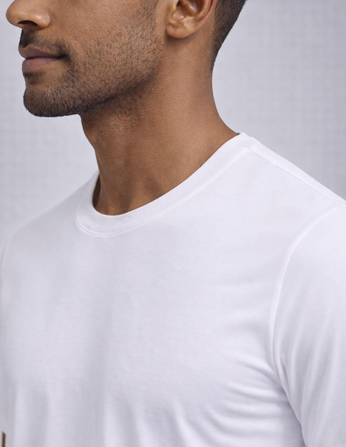 image:image3 Pack Mens Bamboo Viscose T Shirts Ultra Soft Breathable Bamboo Undershirts for Men Cooling Lounge TeesWhiteGrayNavy