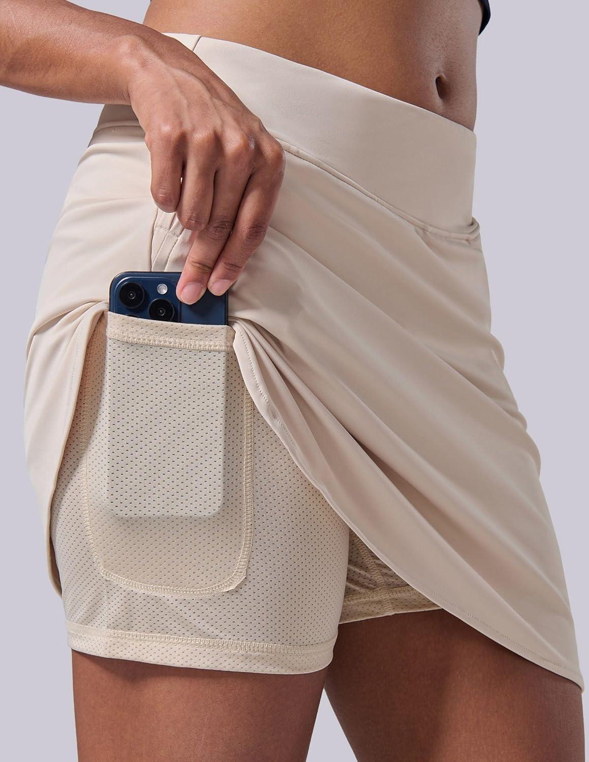 image:image3 Pack Womens Active Skorts with Pockets High Waist Athletic Skirts with Builtin Shorts for Tennis Golf WorkoutBeigeOliveBlack