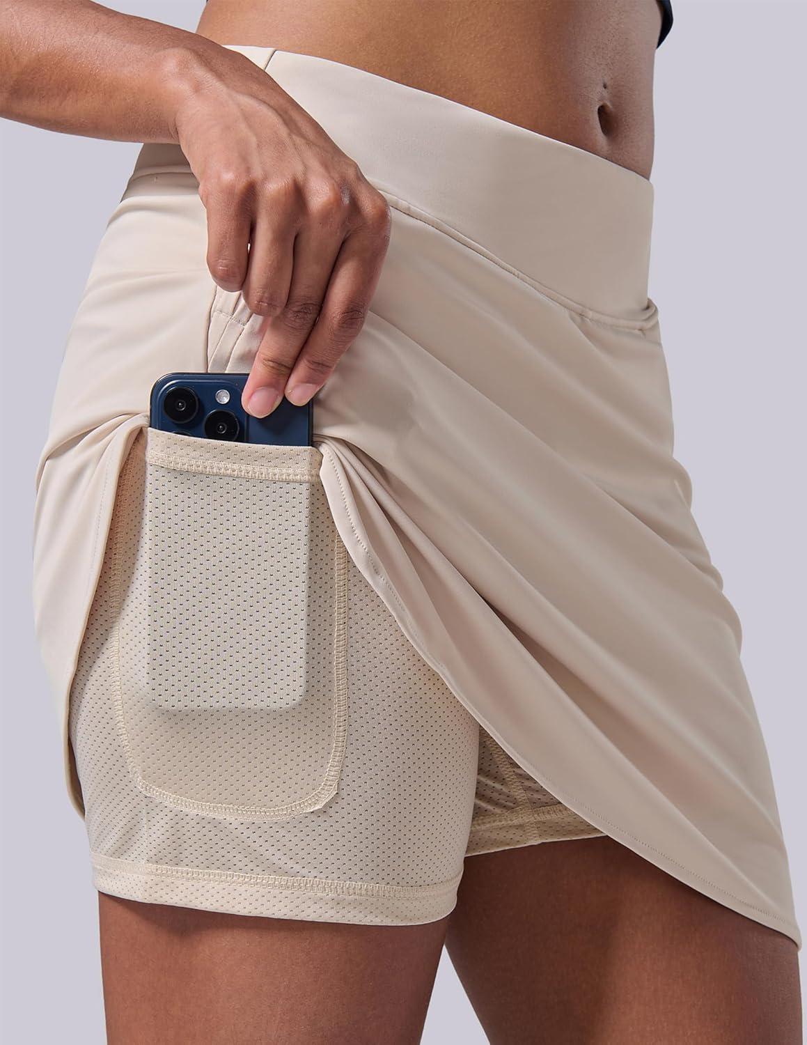 image:image3 Pack Womens Active Skorts with Pockets High Waist Athletic Skirts with Builtin Shorts for Tennis Golf WorkoutGrayKhakiDusty Blue