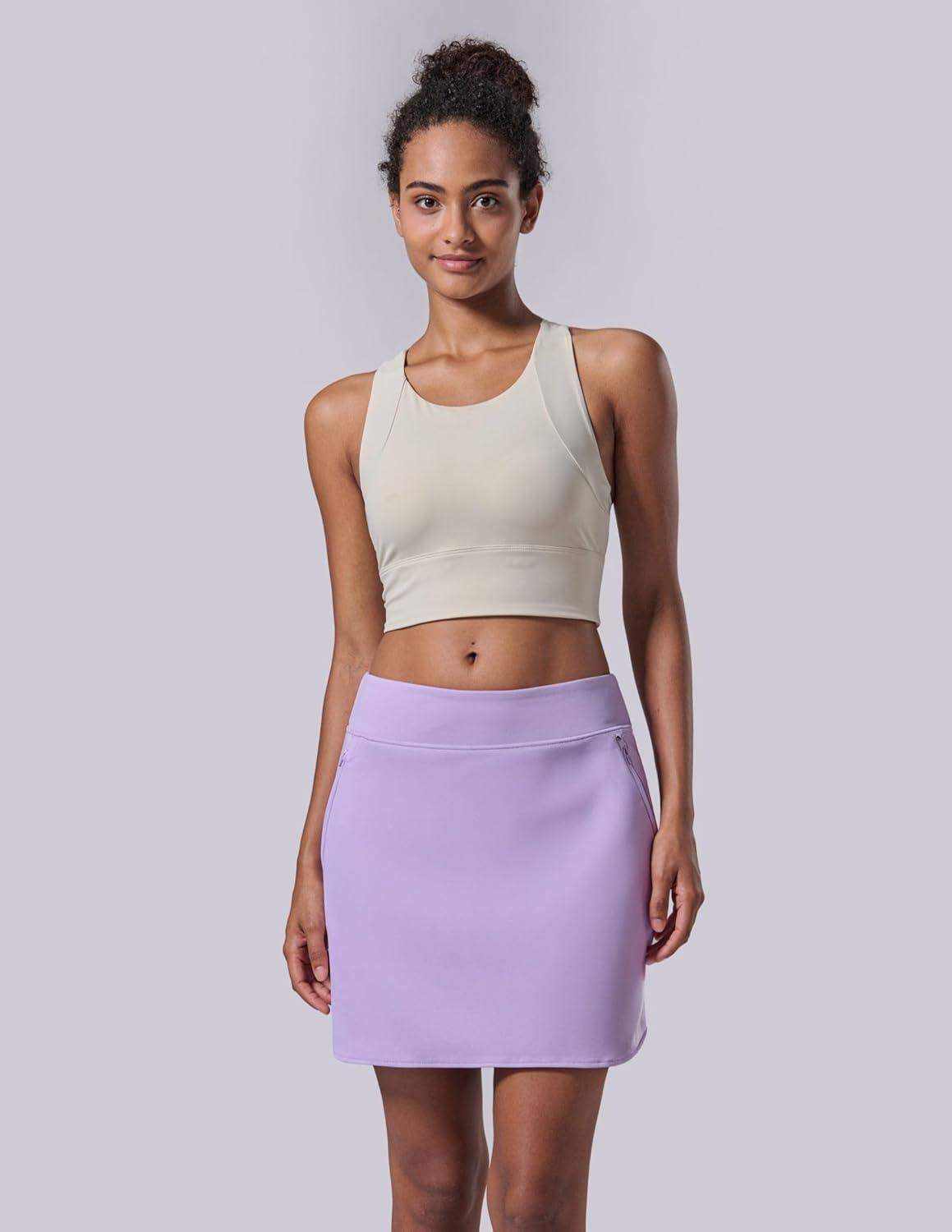 image:image3 Pack Womens Active Skorts with Pockets High Waist Athletic Skirts with Builtin Shorts for Tennis Golf WorkoutWhiteLavenderBlack