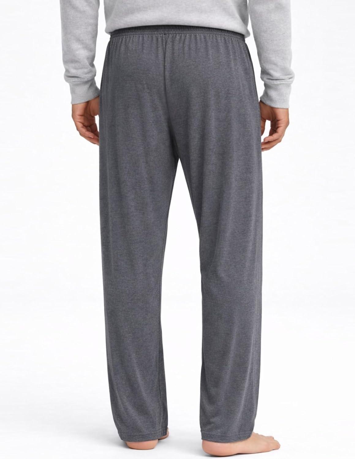 image:imageMens Pajama Pants with Short Length 27 Inseam Soft Lightweight Lounge Sleep Pants with Pockets and FlyCharcoal