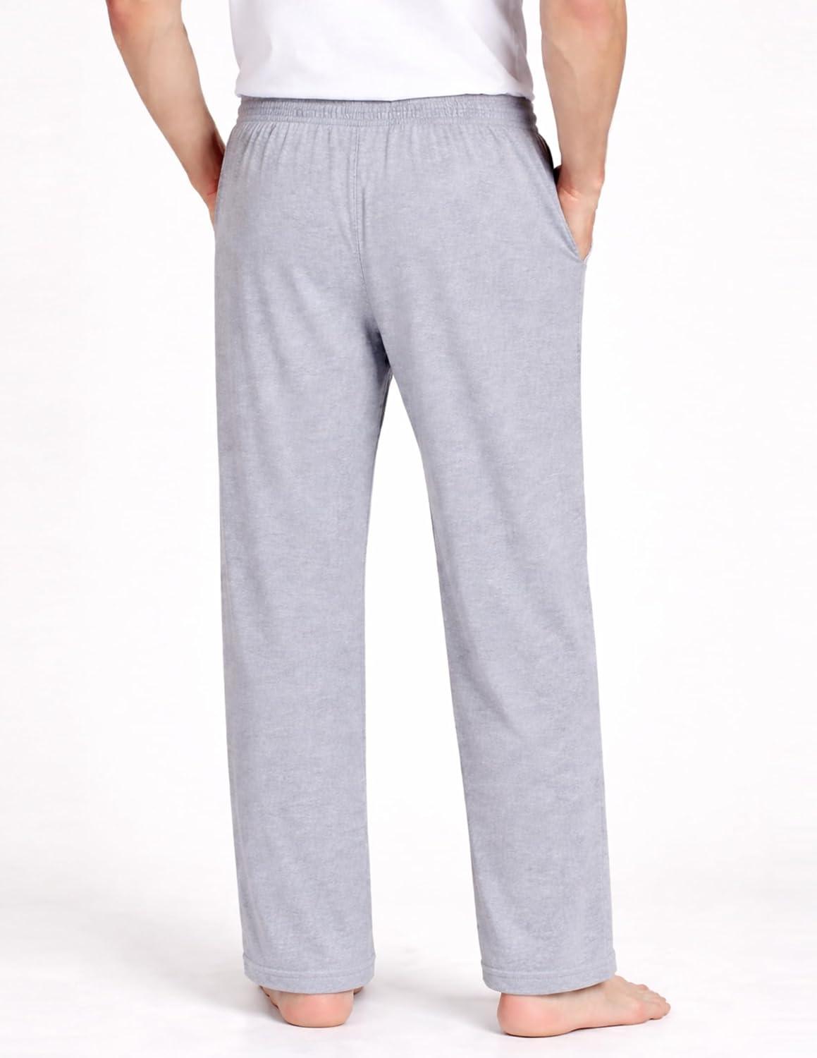 image:imageMens Pajama Pants with Short Length 27 Inseam Soft Lightweight Lounge Sleep Pants with Pockets and FlyGrey