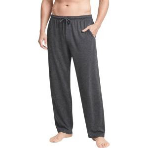 Men’s Pajama Pants with Short Length 27″ Inseam, Soft Lightweight Lounge Sleep Pants with Pockets and Fly(Charcoal)