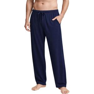 Men’s Pajama Pants with Short Length 27″ Inseam, Soft Lightweight Lounge Sleep Pants with Pockets and Fly(Navy)