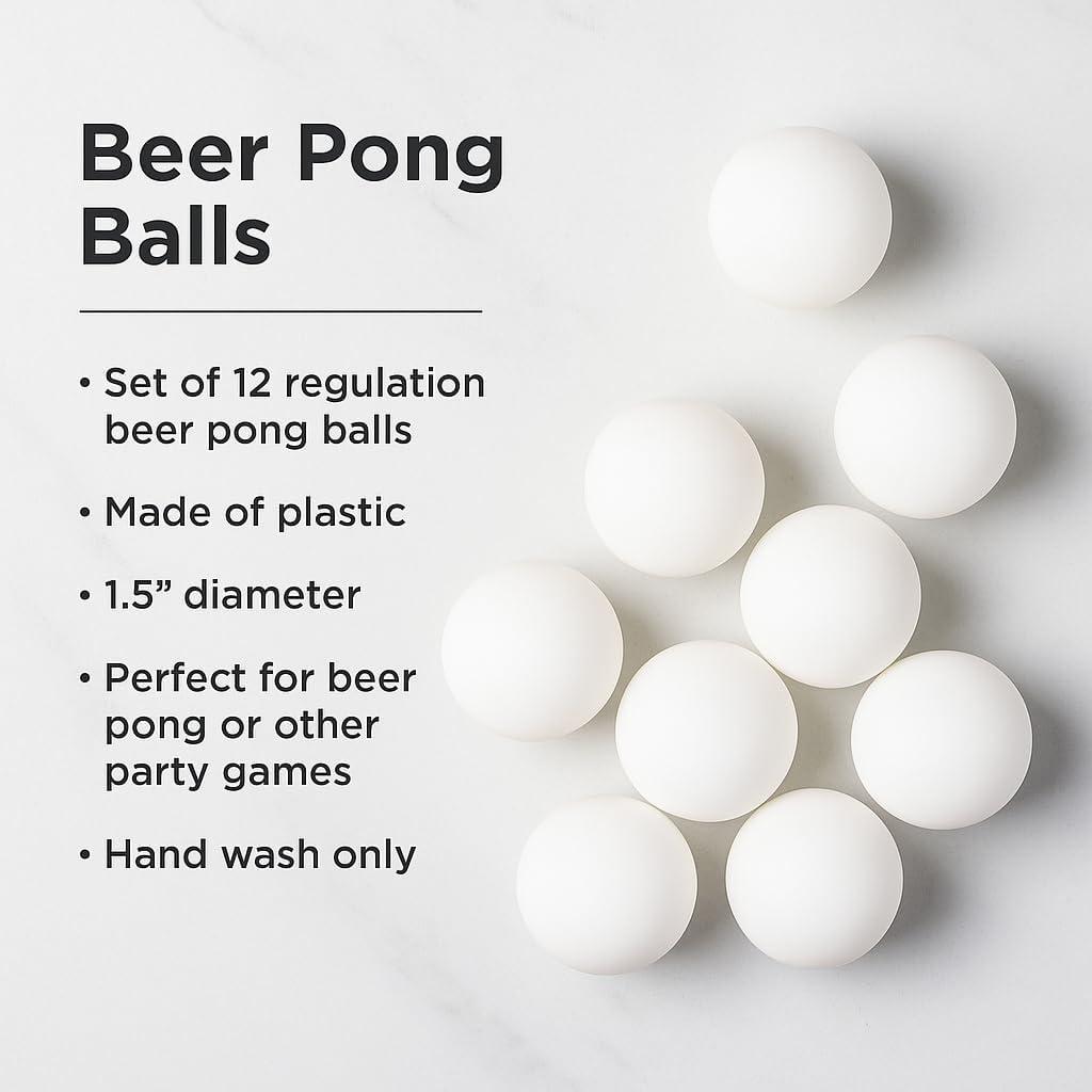 image:imageLiberty Imports Pack of 12 Beer Ping Pong Balls White Table Tennis Balls Lightweight Durable Seamless Bulk for Party Carnival Games Entertainment Decorations Crafts Activities