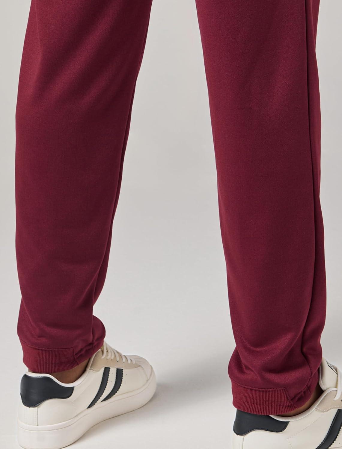 image:imageLiberty Pro 2 Pack Mens Joggers for Shorter Men 29 Inseam Sweatpants with Zip Pockets Regular Fit Tapered Workout PantsMaroonBlack