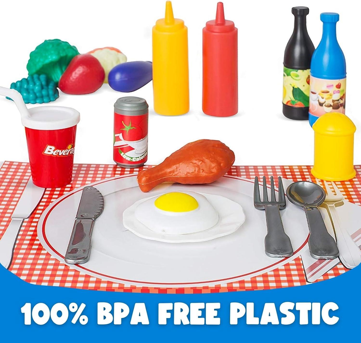 image:image50 PCS Kids Deluxe Pretend Play Food Set with Kitchen Tools Breakfast Fast Food Ice Cream amp Desserts Fun amp Interactive Gourmet Toy Assortment Playset for Imaginative Play120 Pieces