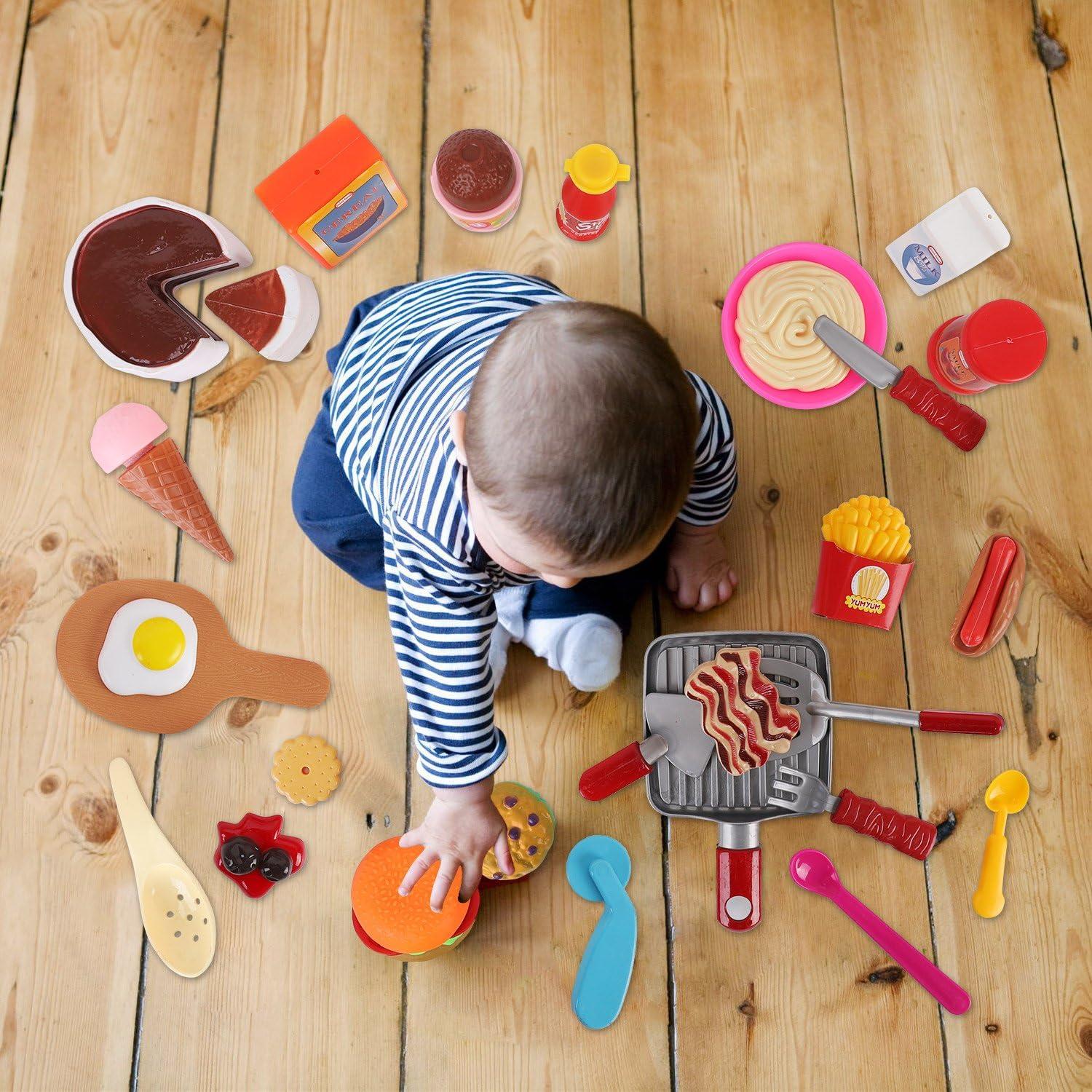 image:image50 PCS Kids Deluxe Pretend Play Food Set with Kitchen Tools Breakfast Fast Food Ice Cream amp Desserts Fun amp Interactive Gourmet Toy Assortment Playset for Imaginative Play50 Pieces