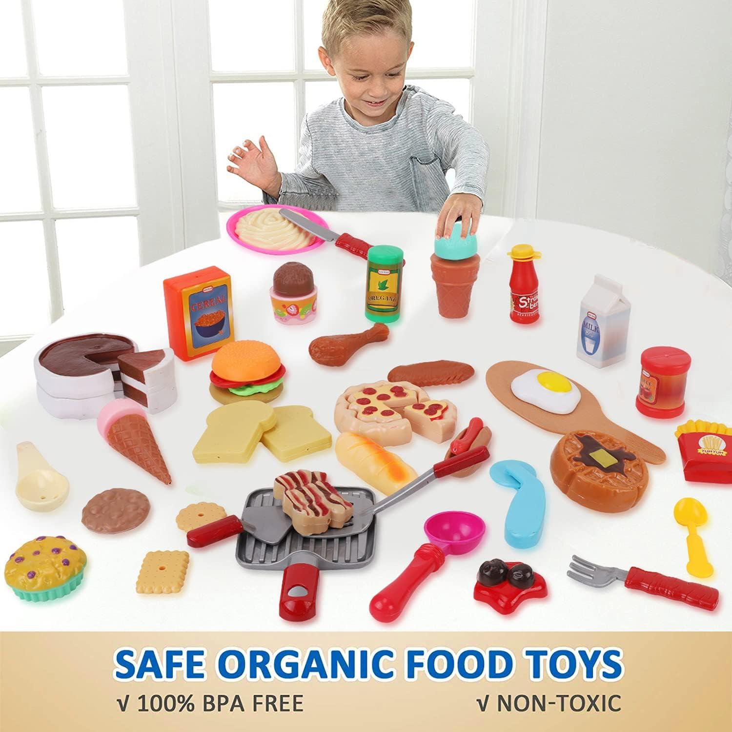 image:image50 PCS Kids Deluxe Pretend Play Food Set with Kitchen Tools Breakfast Fast Food Ice Cream amp Desserts Fun amp Interactive Gourmet Toy Assortment Playset for Imaginative Play50 Pieces