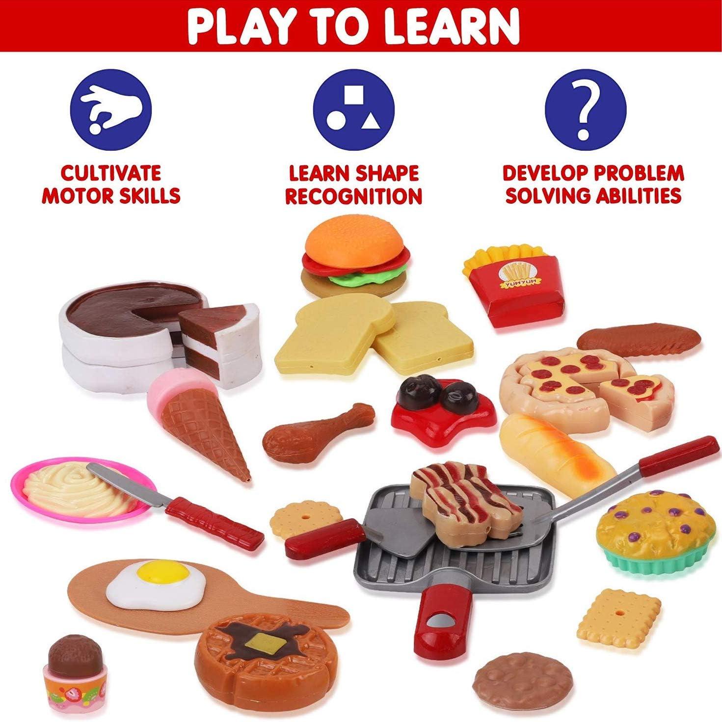 image:image50 PCS Kids Deluxe Pretend Play Food Set with Kitchen Tools Breakfast Fast Food Ice Cream amp Desserts Fun amp Interactive Gourmet Toy Assortment Playset for Imaginative Play50 Pieces