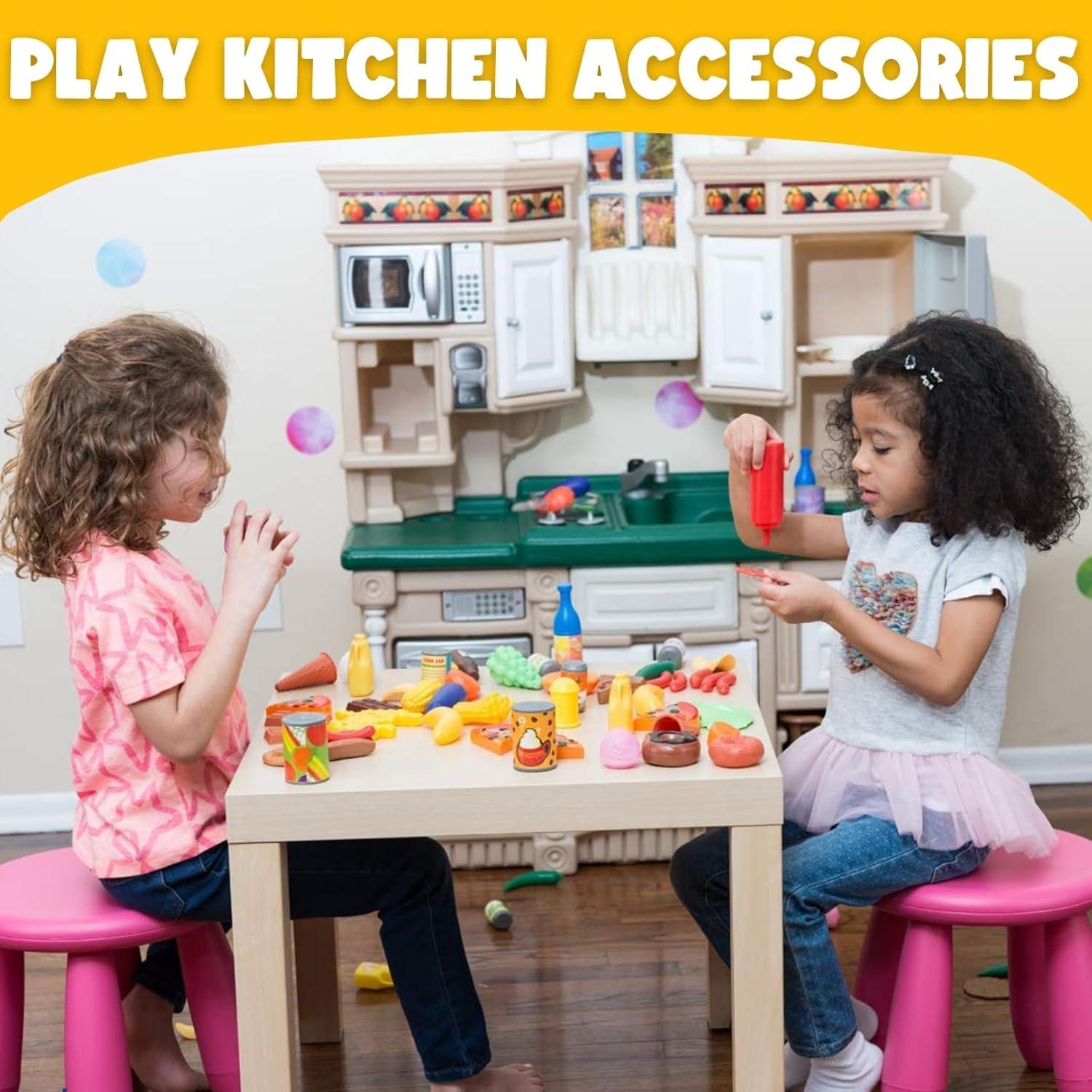 image:image50 PCS Kids Deluxe Pretend Play Food Set with Kitchen Tools Breakfast Fast Food Ice Cream amp Desserts Fun amp Interactive Gourmet Toy Assortment Playset for Imaginative Play120 Pieces