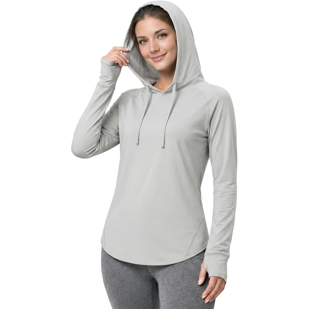 image:imageLiberty Pro Womens Sun Shirts UV Protection Long Sleeve Lightweight Quick Dry Hoodie with Thumbholes for Hiking FishingGray
