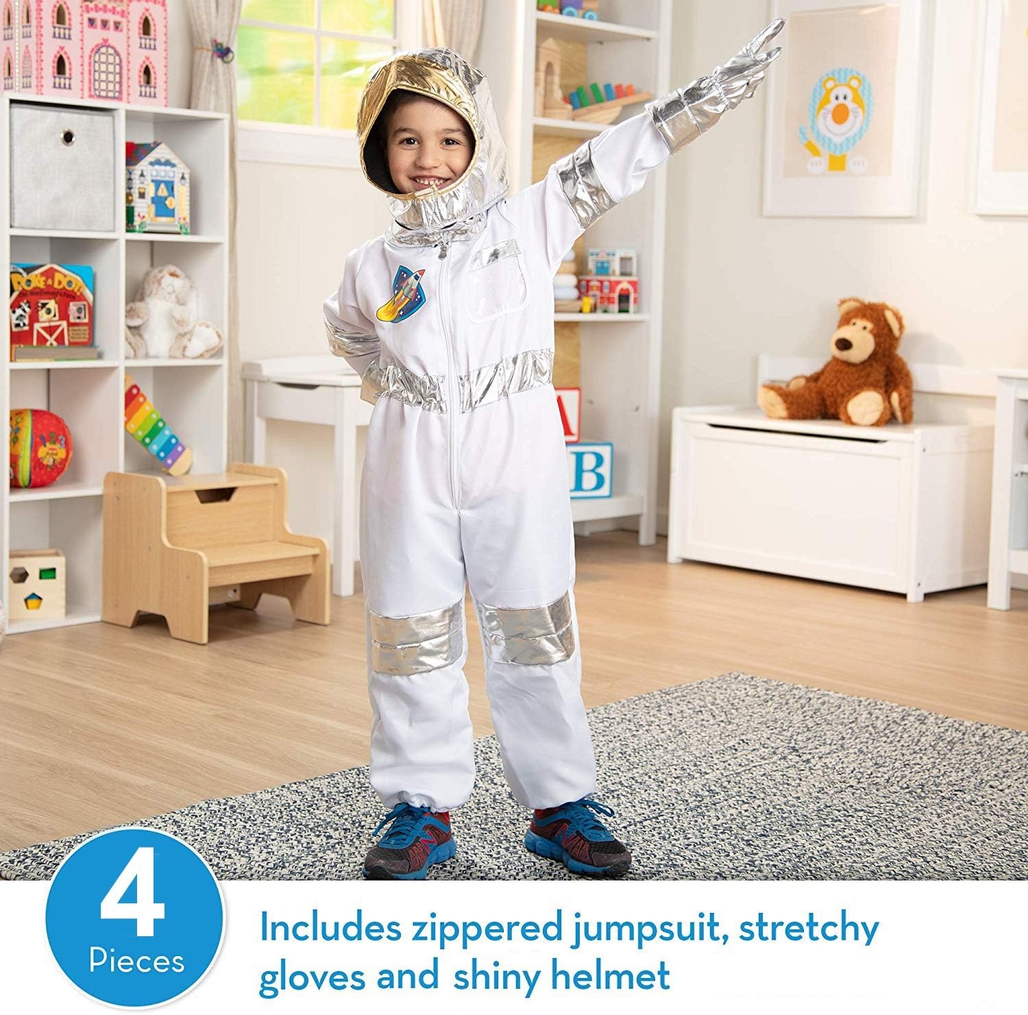 image:imageLiberty Imports Childrens Astronaut Space Costume Space Pretend Dress Up Role Play Set for Kids Cosplay Ages 47